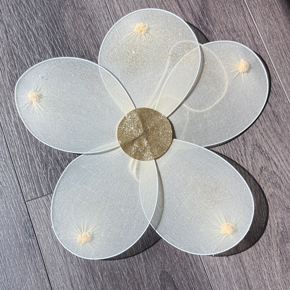 Claire's Gold and Cream Flower Costume Fairy Wings